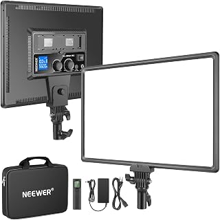 NEEWER NL288 LED Video Light Panel + 2.4G Remote Control and Adapter, 45W 4800Lux 3200K-5600K CRI97+ Two-Tone Dimmable Light Panel for Live Stream Game Photos Zoom Calls (No Battery)