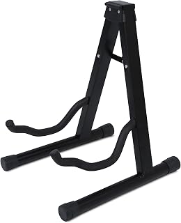 KEPLIN Guitar Stand - Universal A Frame Black – Foldable Portable Floor Stand for Acoustic Electric & Bass Guitars, Lightweight Compact Guitar Holder for Home Studio Stage Practice Gig Musicians