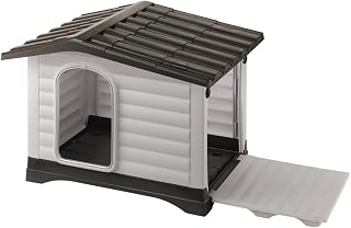 Ferplast DOGVILLA 110 Dog House, Openable Side, Raised Anti-Humidity Base, Liquid Spill System, Removable Roof, Aluminium Anti-Bear Door, Ventilation Grill, 111 x 84 x H 79 cm