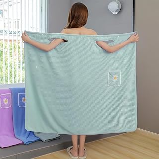 Ladies Soft Towel, Wearable Bathrobe, Super Absorbent and Quick Dry Lightweight Bath Robe for Sauna, Beach and Pool (39 x 51 inches, Green)