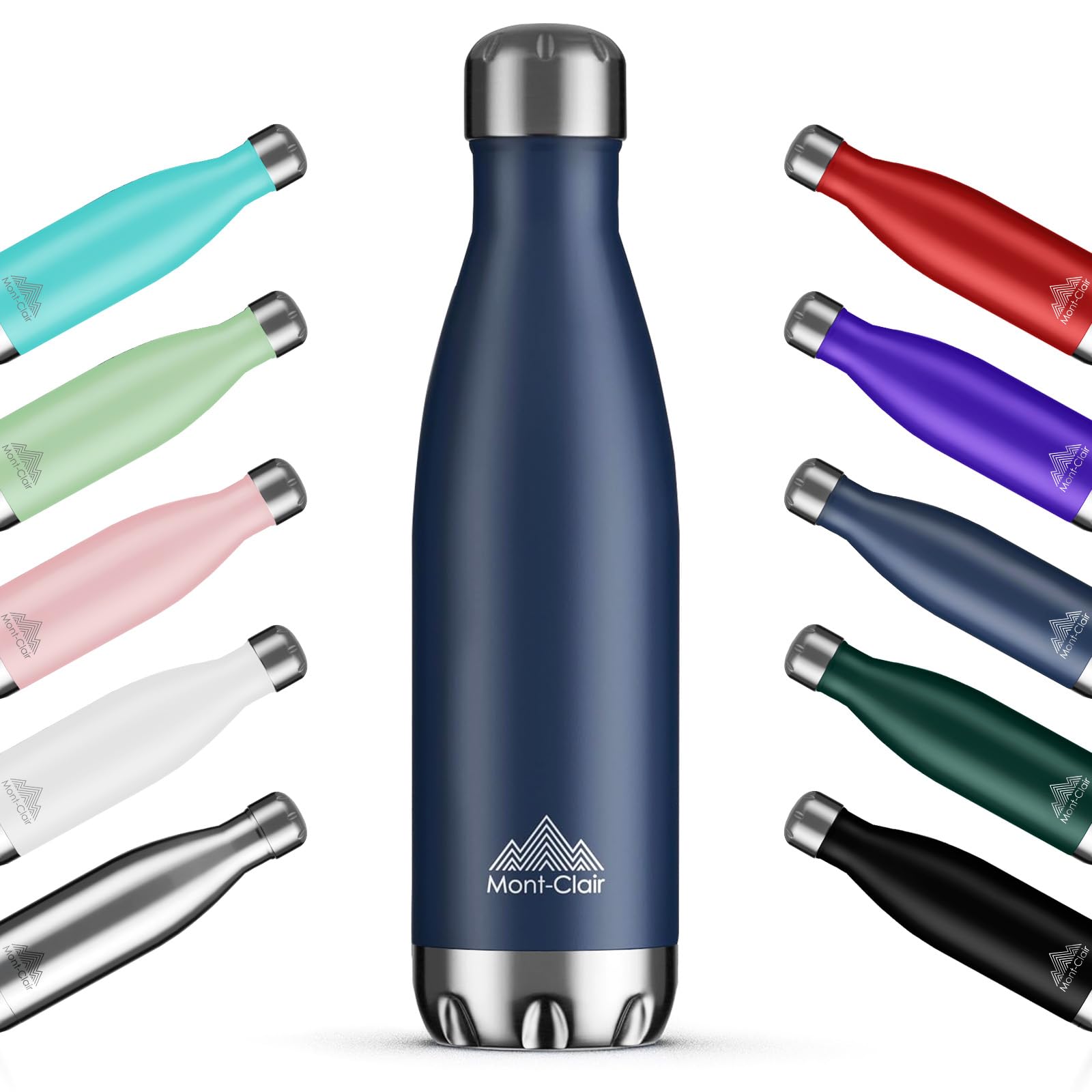 H2O Stainless Steel Water Bottle, Vacuum Insulated and Leakproof, 25oz