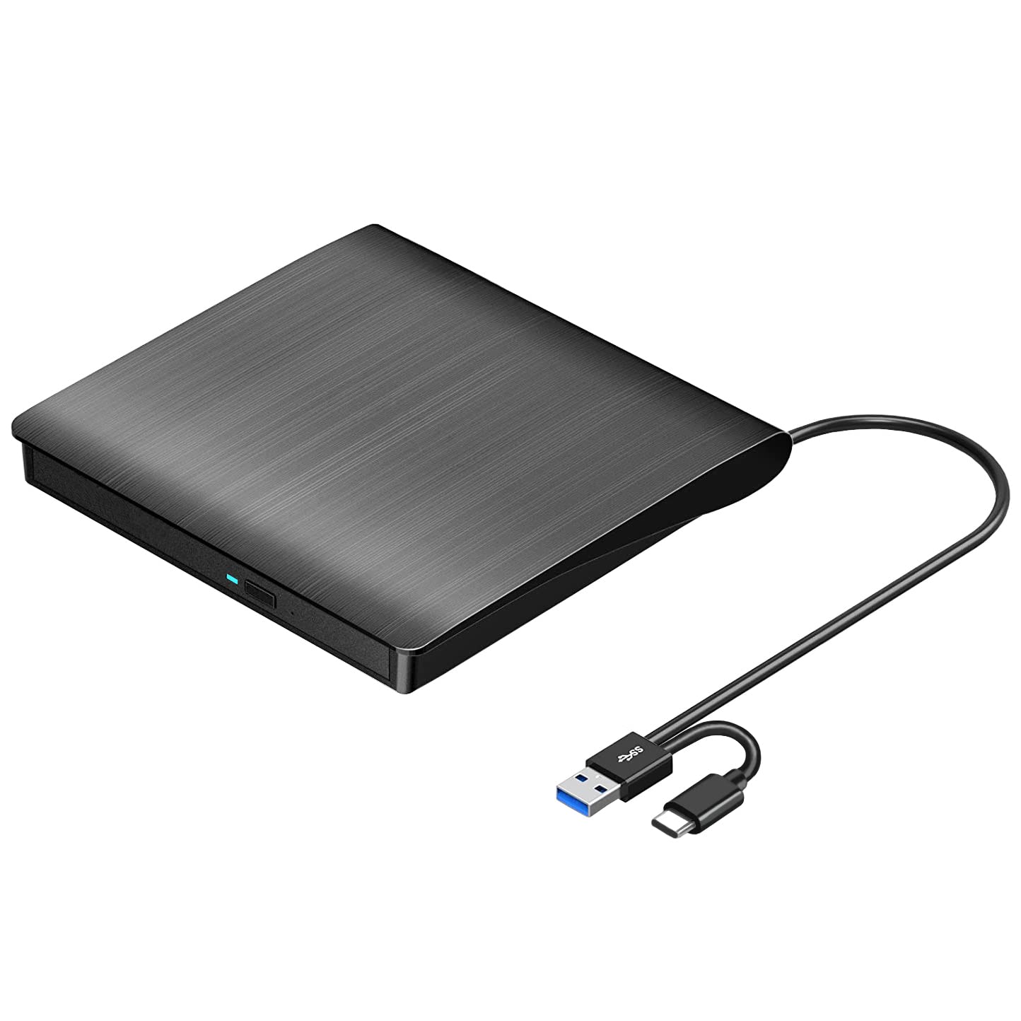 ROOFULL External CD/DVD Drive for Laptop Computer, USB 3.0 & USB-C | CD DVD Burn