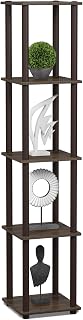 Furinno Turn-N-Tube 5-Tier Square Corner Display Stand, Walnut/Brown, One Size
