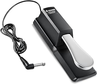 Donner DSP-001 Sustain Pedal for Keyboard, Universal Piano Pedal with Polarity Switch for Digital Piano/Piano Keyboard/MIDI KeyboardSynthesizer, 1/4'' (6.35mm) Input Plug, 63'' (1.6m) Cable