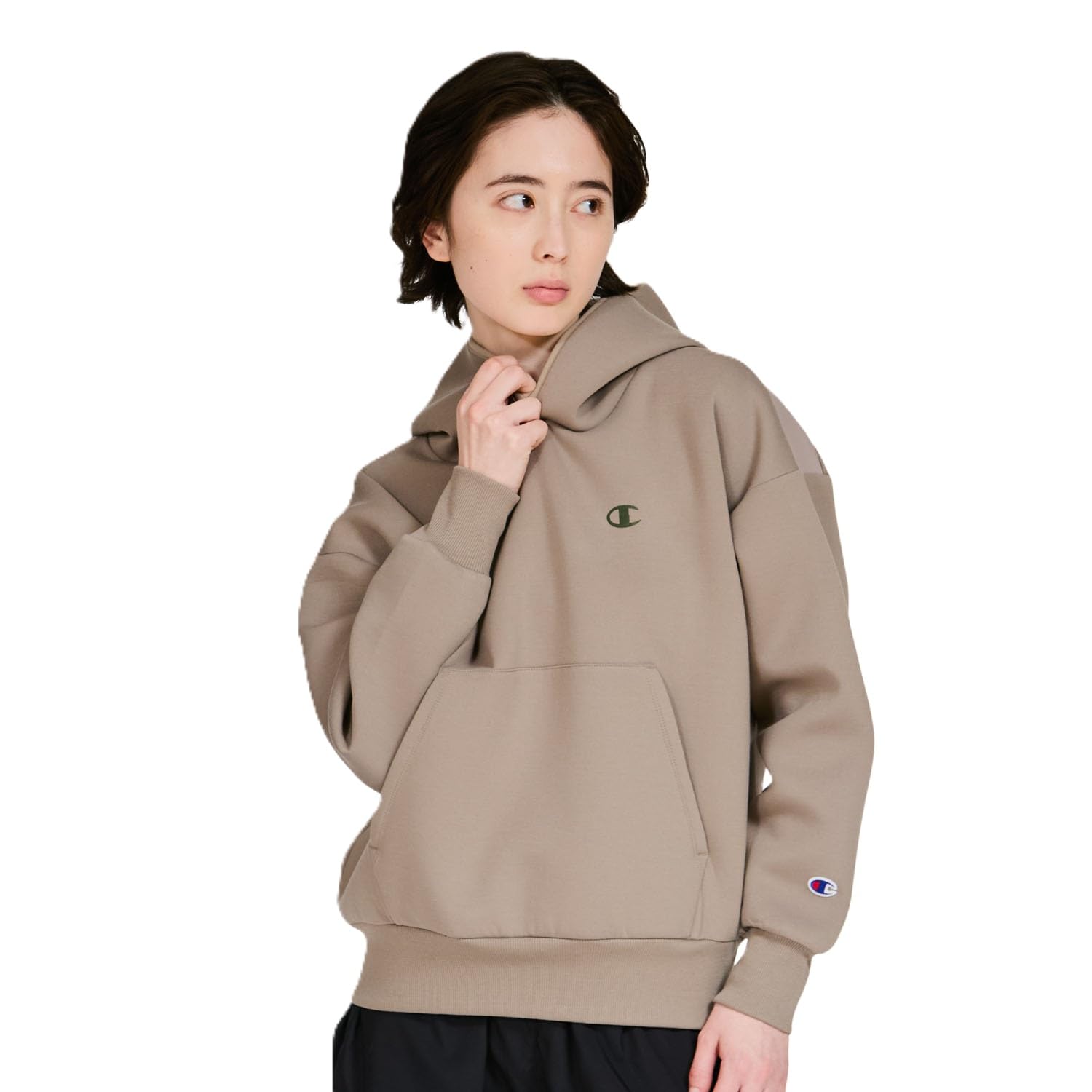 Champion CW-CS101 Women's Sweatshirt Long Sleeve Stretch Thermal One Point Logo 