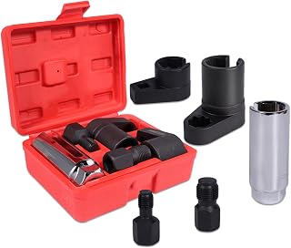 Rlokciy 5-Piece Forged O2 Oxygen Sensor Socket &amp; Thread Chaser Set – Automotive Tool for Sensor Removal
