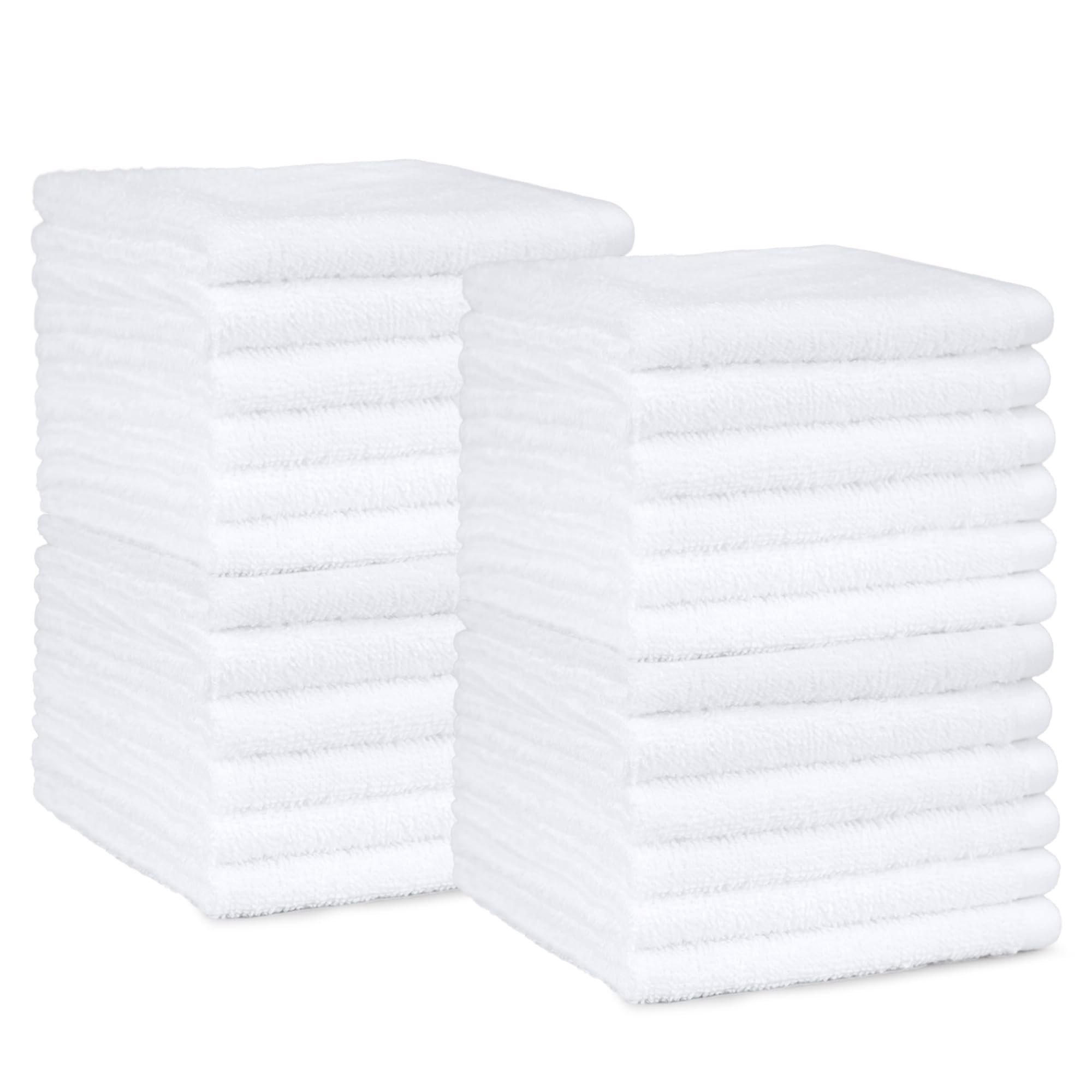 Amazon Basics Fast Drying Cotton Washcloths for Bathroom, Machine Washable, Soft