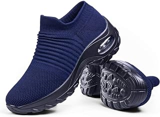 Slow Man Women's Walking Shoes Sock Sneakers - Mesh Slip On Air Cushion Lady Girls Modern Jazz Dance Easy Shoes Platform Loafers