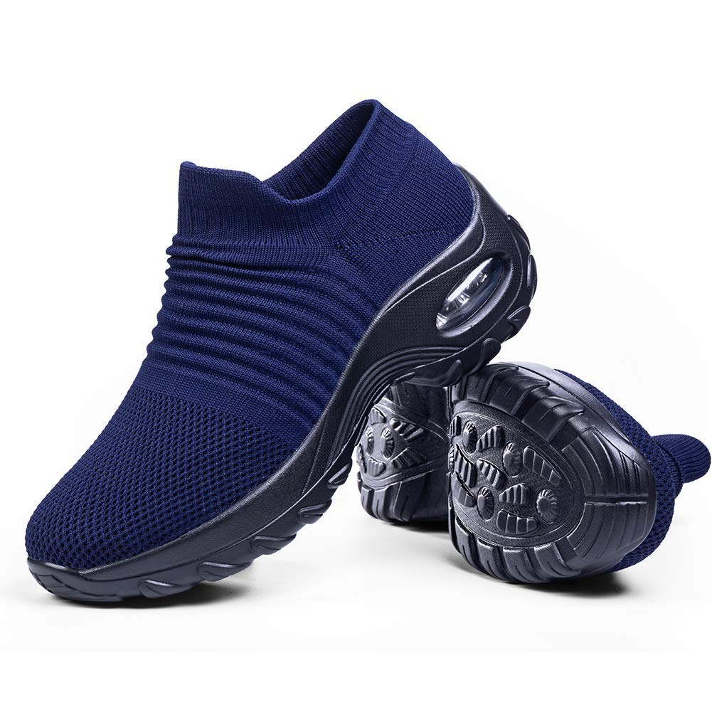 Slow Man Women's Walking Shoes Sock Sneakers - Mesh Slip On Air Cushion Lady Gir