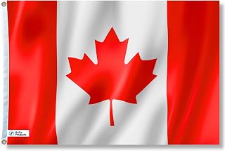 ByFloProducts Canada Flag 3x5, Canadian Flag, Outdoor, Polyester, Pack of 1 | Lightweight, silk-screen printed, bright vivid colors. Brass grommets, double stitching. Fits standard flagpoles & walls.
