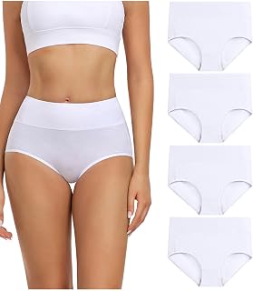 wirarpa Ladies Knickers Cotton Full Briefs High Waisted Underwear Panties for Women Multipack