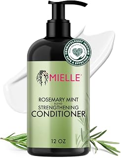 Mielle Organics Rosemary Mint Biotin Strengthening Conditioner, 12 oz | Detangling conditioner, with biotin & pure rosemary extract, hydration boost, manageability support, dry damaged hair care