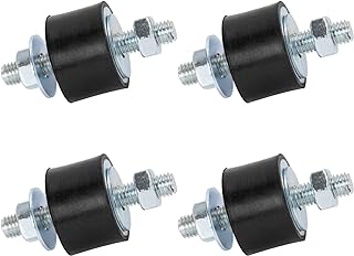 WeCooper Rubber Studs Shock Absorber M8 40x30mm 4 Pack Anti Vibration Rubber Isolator Mounts Cylindrical Vibration Isolation Mount for Air Compressors, Garage Motor, Diesel Engines