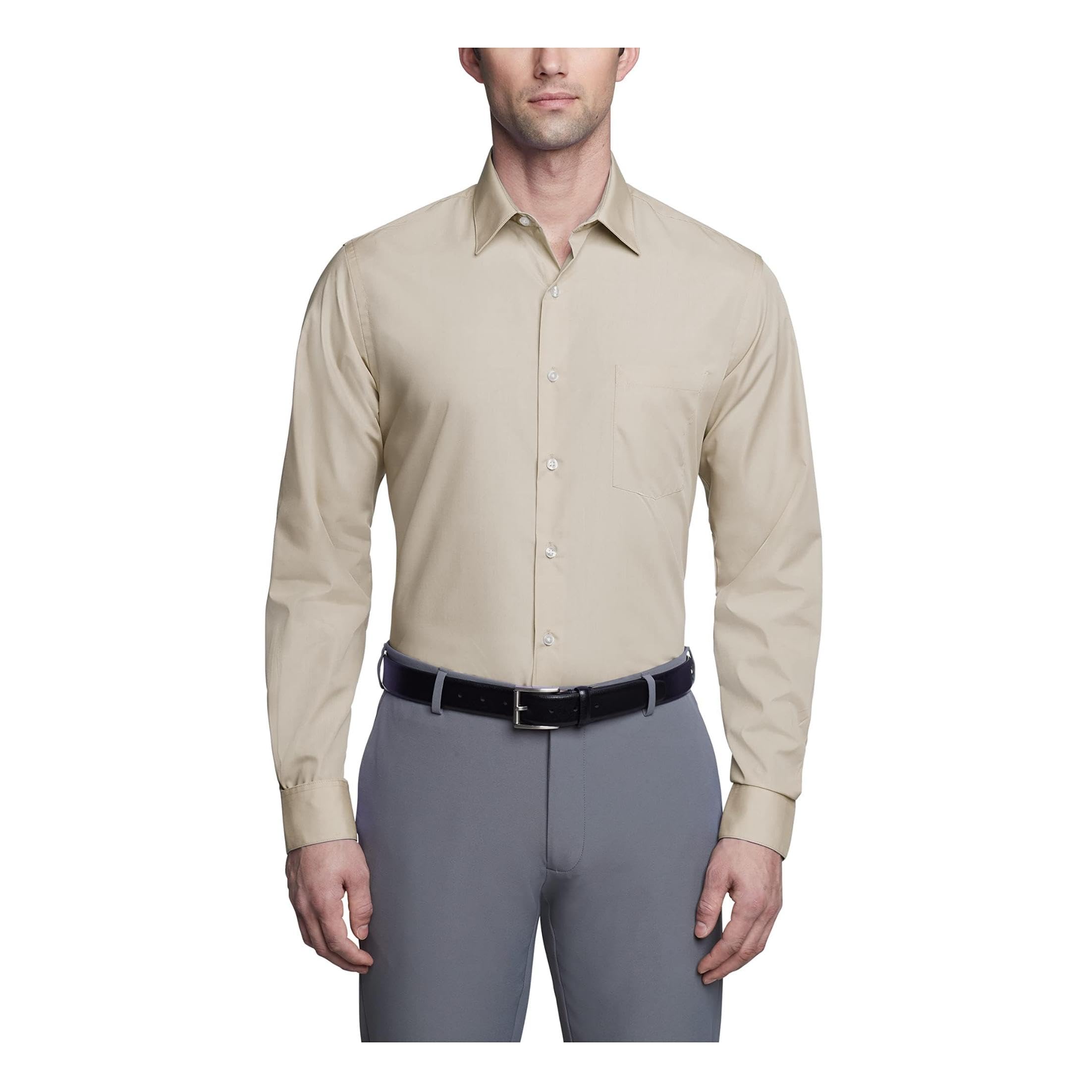 Van Heusen Men's Plain Poplin Bodycon Shirt (Pack of 1)