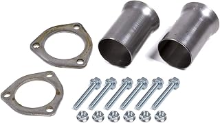 Hedman Hedder Collector Reducer, 2.5 in Inlet to 2.5 in Outlet, 3-Bolt Ball and Socket Flange, Steel, Natural, Pair