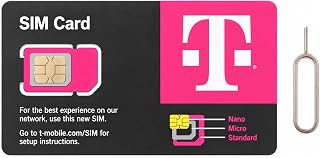 T-Mobile SIM Card R15 5G 4G LTE TMobile Triple Cut Nano Micro 3 in 1 Ultimate TMO Starter Pack with Simbros Simkey to Remove the sim Tray on Any Device!
