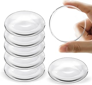 Clear 2" Door Knob Wall Protector, Self Adhesive Wall Stopper, 6 Pack | 2" clear silicone bumper helps protect walls from door knob impact; self adhesive for home, office and smooth wall surfaces.