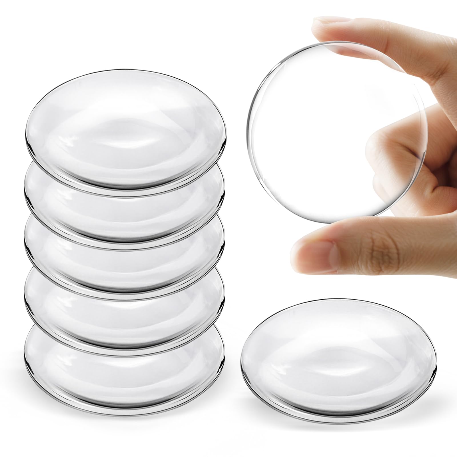 Clear 2" Door Knob Wall Protector, Self Adhesive Wall Stopper, 6 Pack | 2" clear