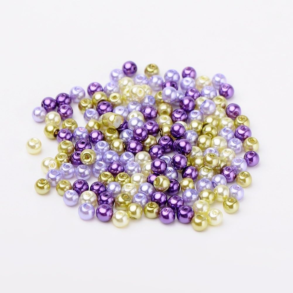 400 perline di vetro da 4 mm per la creazione di gioielli, perline rotonde miste