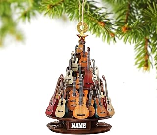 Personalized Guitar Ornament 2026, Custom Name Acoustic Guitar Christmas Ornament, Gift for Guitarists & Music Lovers, Flat 2D Acrylic Keepsake, Unique Musician Holiday Tree Decoration, 1