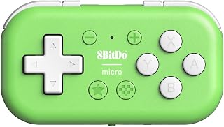 Nargos 8BitDo Micro Bluetooth Key Chain Sized Mini Controller for Nitendo Switch, Windows, Android and macOS (Micro- Green)