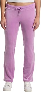 Juicy Couture Womens Rib Waist Velour Pants with Drawcord