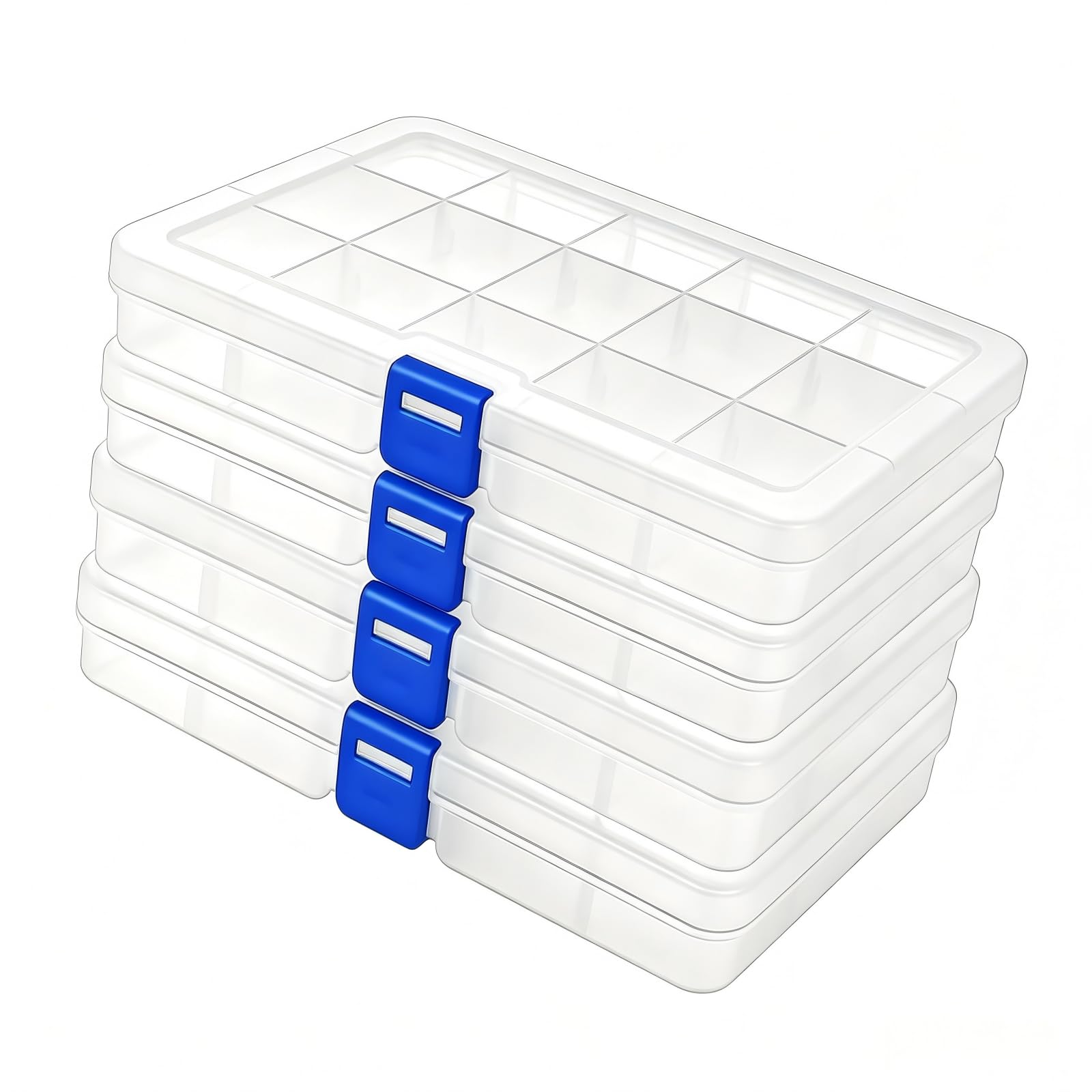 4Pack Bead Organizer Small Box with Adjustable Dividers,for Bracelet Making DIY 