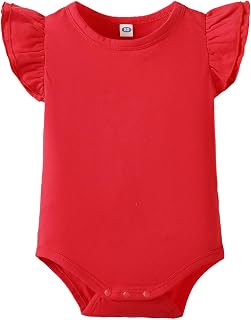 Magic Park 0-24M Infant Girl Ruffle Romper Baby Cotton Bodysuit