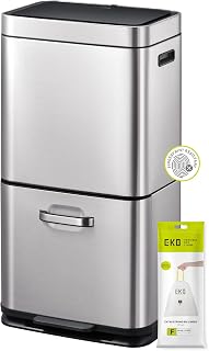 EKO - Himalaya Sensor Recycling Bin - Double Compartment Design - Perfect for Kitchen and Home, Stainless Steel, 35 + 25 Litres
