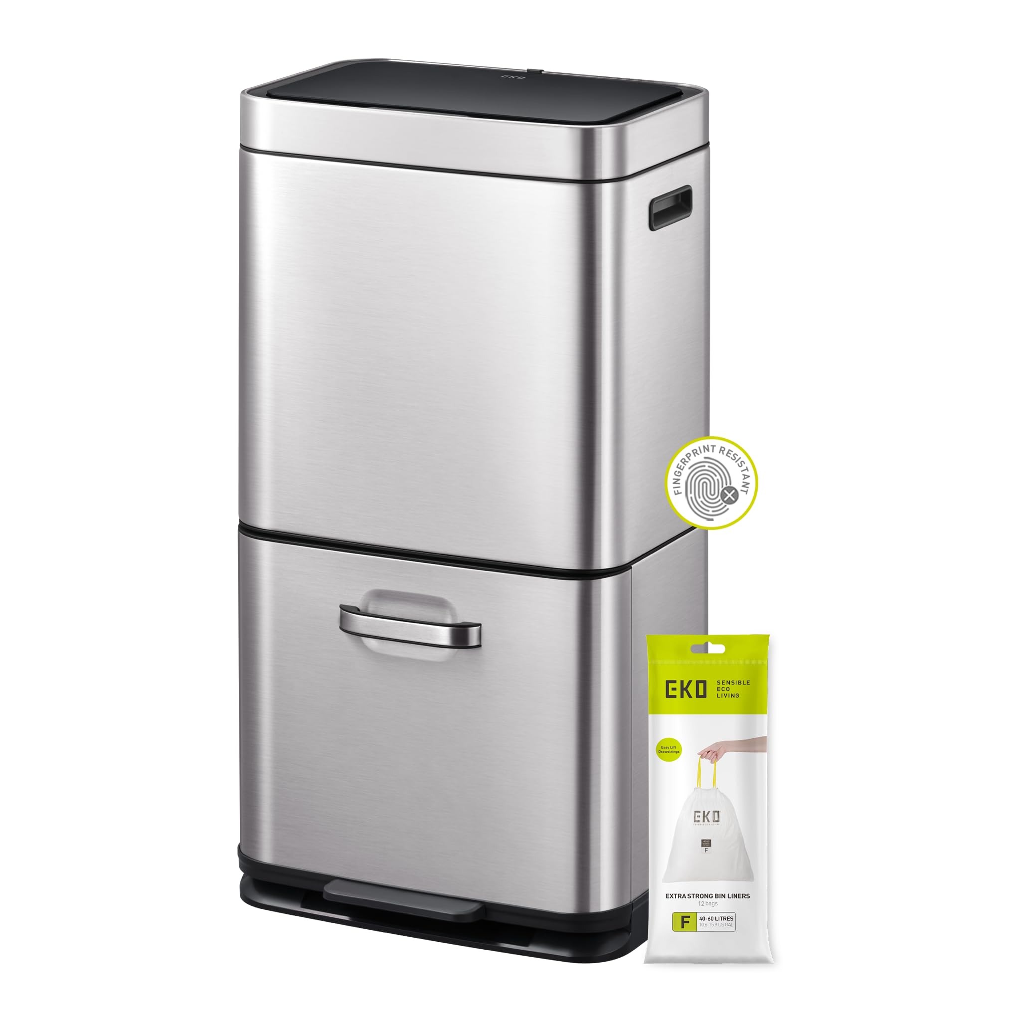 EKO - Himalaya Sensor Recycling Bin - Double Compartment Design - Perfect for Ki