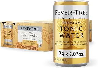 Fever-Tree Tonic Water Mixer, Real Quinine, 24 Pack, 5.1 Fl Oz Cans | Premiuim Mixer for Gin and Tonic or Vodka and Tonic. Subtle citrus and fruit notes balanced by quinine bitterness.