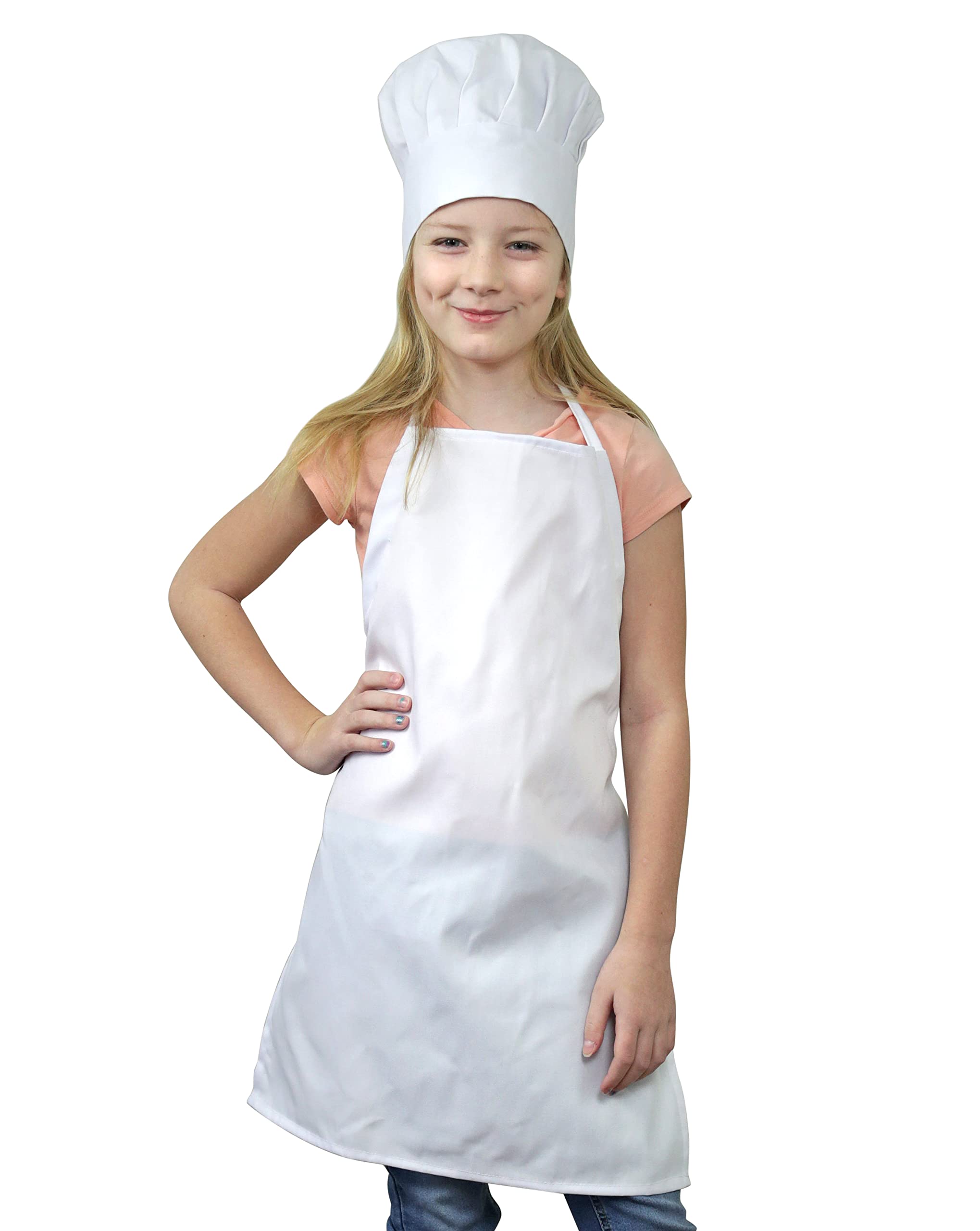 Tessa's Kitchen Club - Chef Hat and Apron Set for Kids, Real Cooking and Baking 