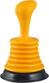 PlumbCraft Mini Drain Plunger, 11-Inch Bellows Sink Plunger for Kitchen & Bathroom Sinks, Heavy-Duty Clog Remover with Ergonomic Handle