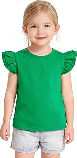 Toddler Baby Girls Solid Color Ruffle T Shirt