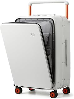Mixi Luxury Wide Handle Hard PC Carry On Luggage Aluminum Frame Open Front Laptop Suitcase
