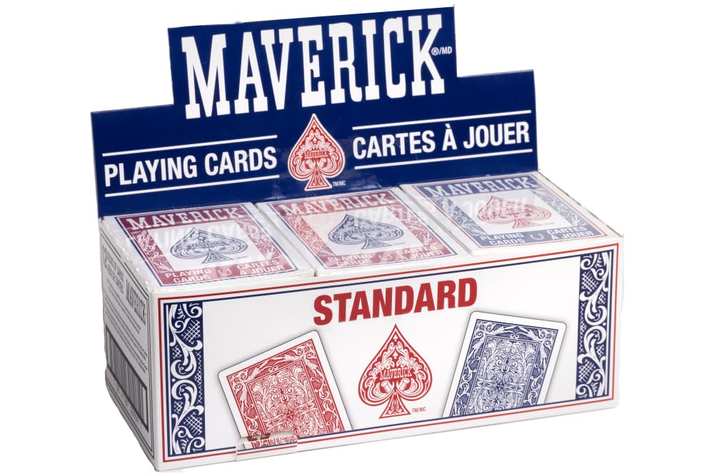Maverick Playing Cards 12 Pack, Standard Index, Bulk Red and Blue Decks | 12 Sta