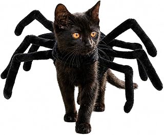 Halloween Spider Costume for Dogs & Cats, Adjustable Velcro Pet Outfit (Spide Legs, S)