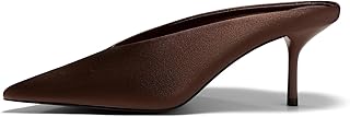Coutgo Women Sandals High Heels Closed Toe Slip On Summer Sandals