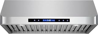 30 in. Haven Coll 500 CFM Ducted Under Cabinet Range Hood, LED, Stainless | Cosmo COS-QS75 Soft Touch Controls, Wireless Remote, Dual Motor, Permanent Dishwasher-Safe Baffle Filters, 4 Fan Speeds