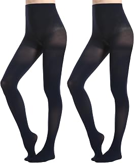 MANZI Pair Classic Opaque Tights with Control Top and Comfort Stretch 70 Denier 2 Pairs