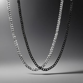 Cuban Link Chain Necklace, Stainless Steel Chunky Chain Necklaces for Men Women,3.5mm Width,27 Inches Hip Hop
