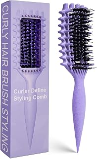 Curly Hair Brush Candybrush Curl Defining Brush for Detangling Shaping and Defining Curls for Women, Men, Wet & Dry Hair (Purple)