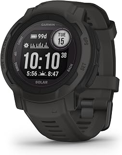 Garmin Instinct 2 Solar, Smaller-Sized Rugged Outdoor Watch with GPS, with Solar Charging Capabilities, Built for All Elements, Multi-GNSS Support, Tracback Routing and More, Graphite