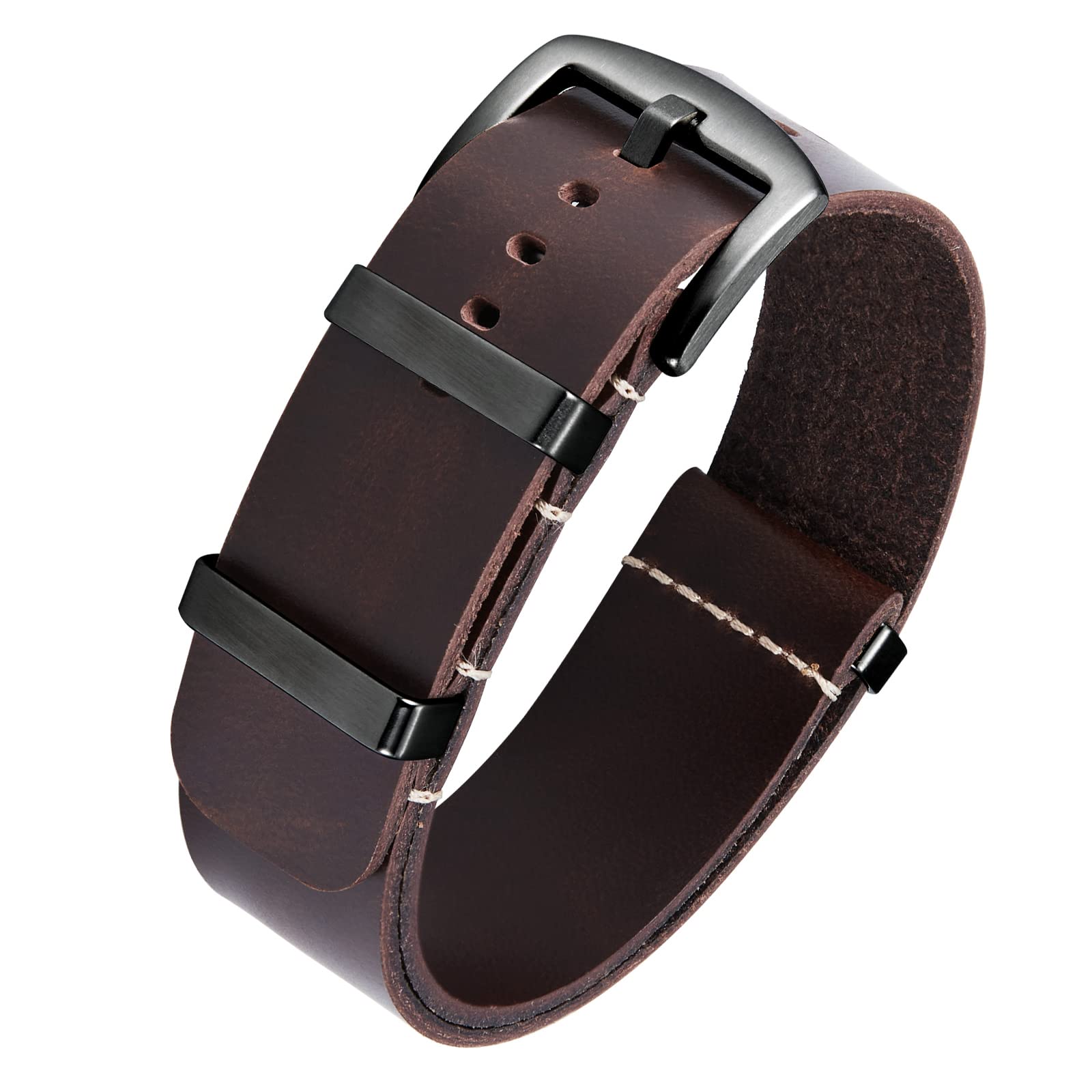 BINLUN Leather Watch Bands Replacement Strap for Crazy Horse Oil Leather Watch 1
