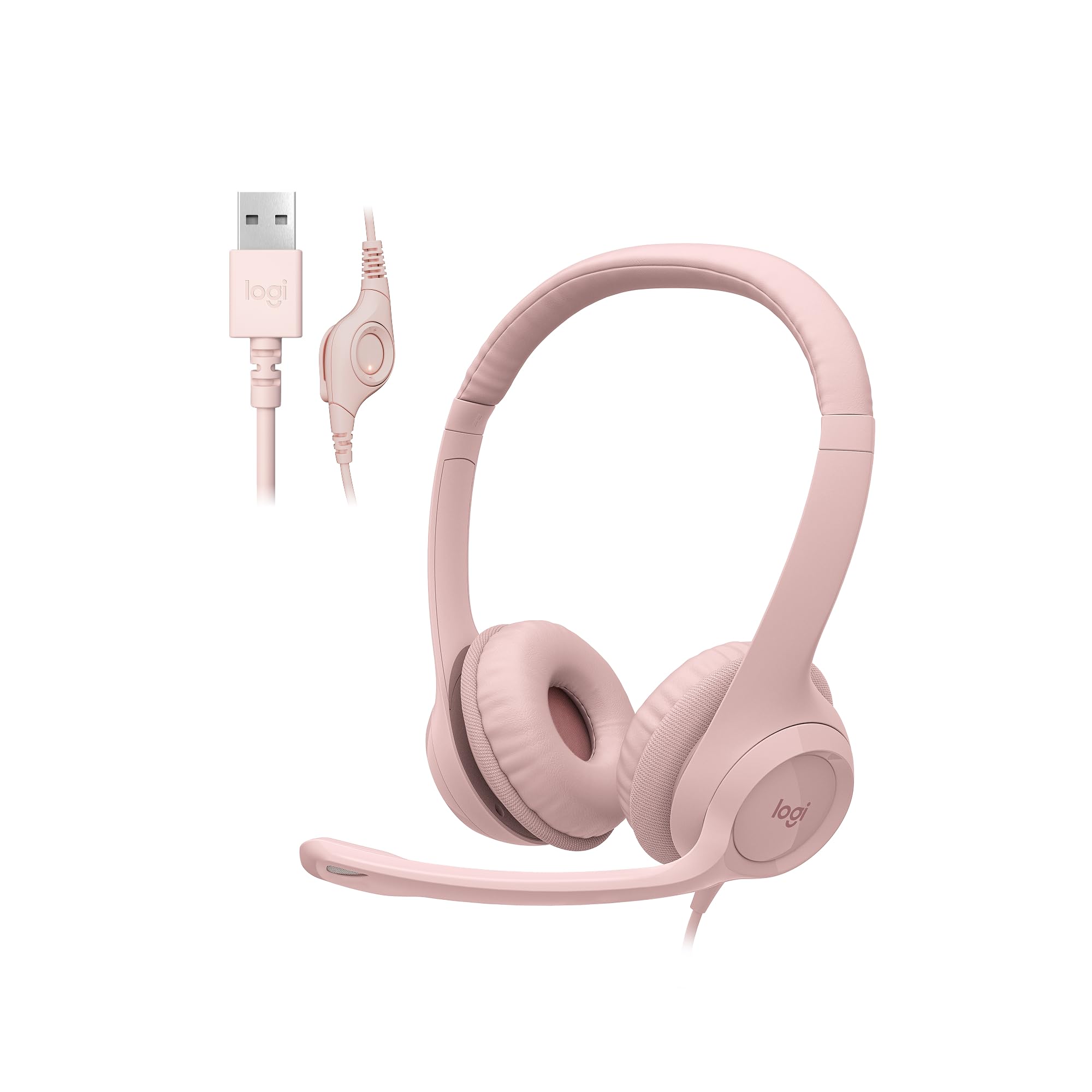 Logitech H390 Wired Headset for PC/Laptop, Stereo Headphones with Noise Cancelli