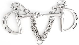 Stainless Steel Kimberwick Bit with Solid Jointed Mouth and Chewing Mouth Roller, Horse Training Bit for Control and Prevention of Biting, 4.9 Inch or 5.3 Inch, Silver
