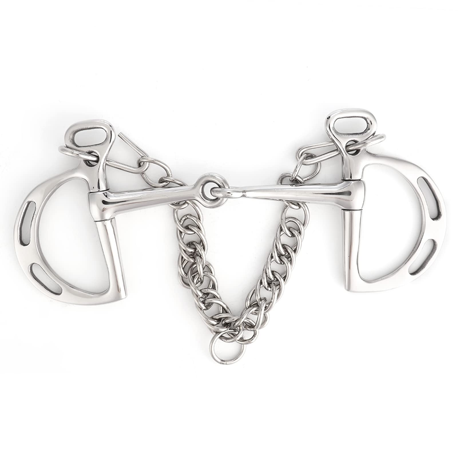 Stainless Steel Kimberwick Bit with Solid Jointed Mouth and Chewing Mouth Roller