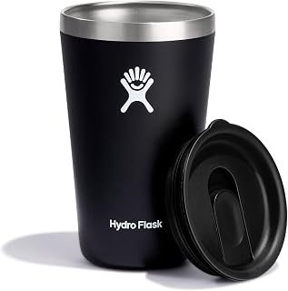 Hydro Flask - All Around Tumbler 473 ml (16 oz) with Closable Spill Proof Press-In Lid - Stainless Steel Double Wall Vacuum Insulated - Black