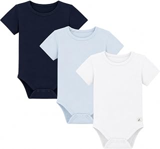Bramble & Bear 3/6 Pack Short/Long Sleeve Baby Vests - Organic Cotton Unisex Baby Bodysuit Vests for 0-3 Years - Comfortable Bodysuits for Boys & Girls - Soft, Cosy, Cute
