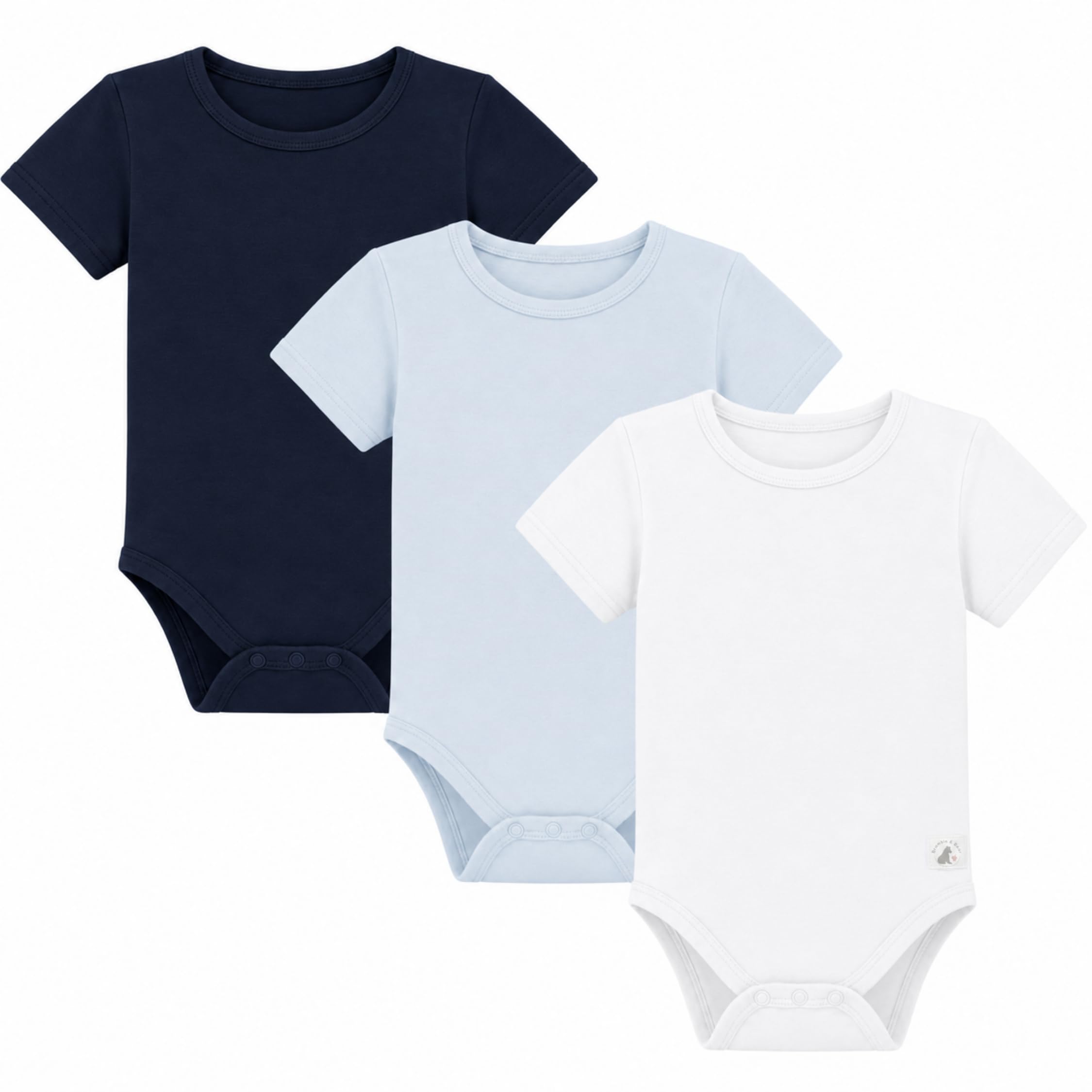 Bramble & Bear 3/6 Pack Short/Long Sleeve Baby Vests - Organic Cotton Unisex Bab